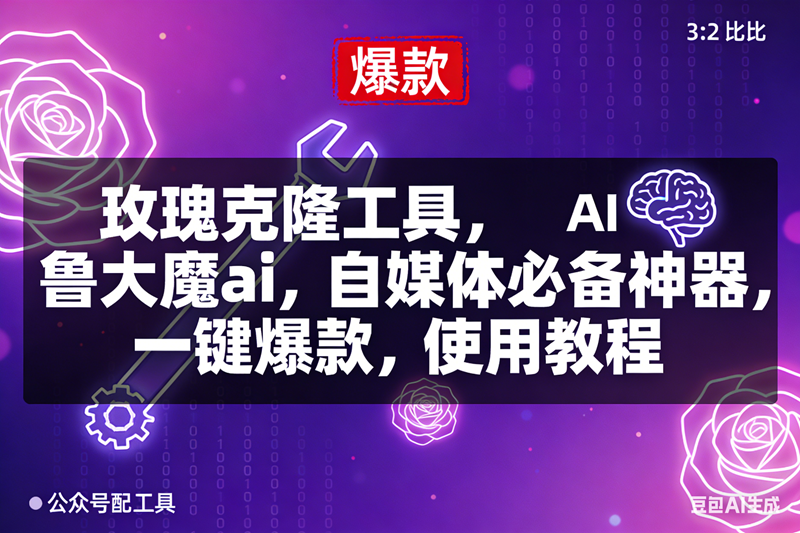 (16855期)玫瑰克隆,鲁大魔ai,自媒体必备神器,一键爆款工具,详细介绍和。使用教程_就是爱分享