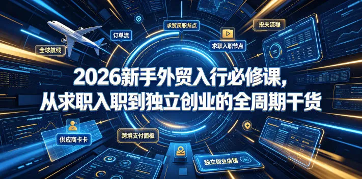 2026新手外贸入行必修课,从求职入职到独立创业的全周期干货_一起云网创