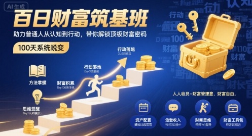百日财富筑基班，助力普通人从认知到行动，带你解锁顶级财富密码_就是爱分享