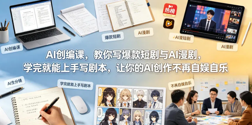 AI创编课,教你写爆款短剧与AI漫剧,学完就能上手写剧本,让你的AI创作不再自娱自乐(更新0521)_一起云网创