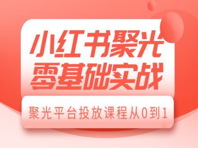 小红书聚光零基础实战，聚光平台投放课程从0到1_就是爱分享