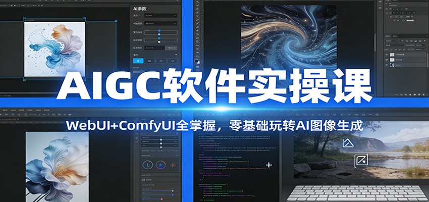 AIGC软件实操课：WebUI+ComfyUI全掌握，零基础玩转AI图像生成_就是爱分享