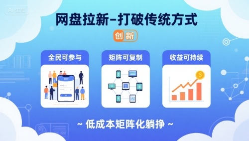 网盘拉新-打破传统方式，低成本矩阵化躺挣，全民可参与、矩阵可复制、收益可持续【揭秘】_就是爱分享