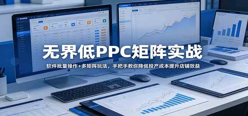 无界低PPC矩阵实战：软件批量操作+多矩阵玩法，手把手教你降低投产成本提升店铺效益_就是爱分享