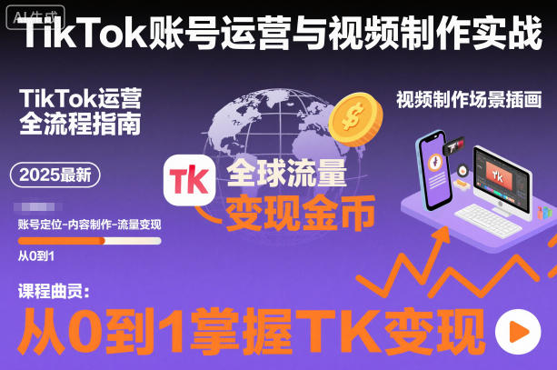 2025最新TikTok账号运营与视频制作实战全流程，从0到1掌握TK变现（含11月最新TK搬运技术）_就是爱分享