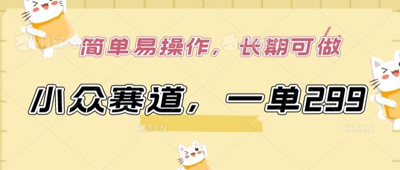 小众赛道，一单299.简单易操作，长期可做【揭秘】_就是爱分享