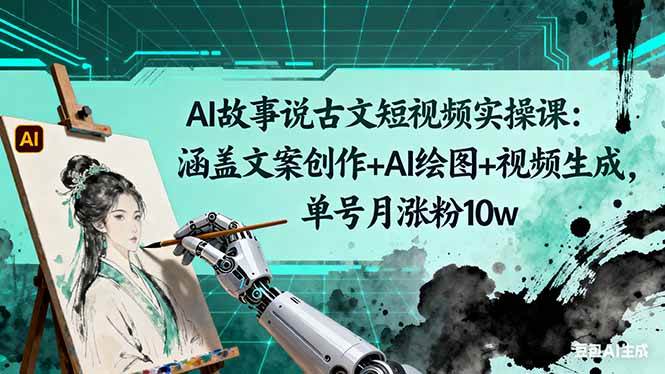 （16369期）AI故事说古文短视频实操课：涵盖文案创作+AI绘图+视频生成，单号月涨粉10w_就是爱分享