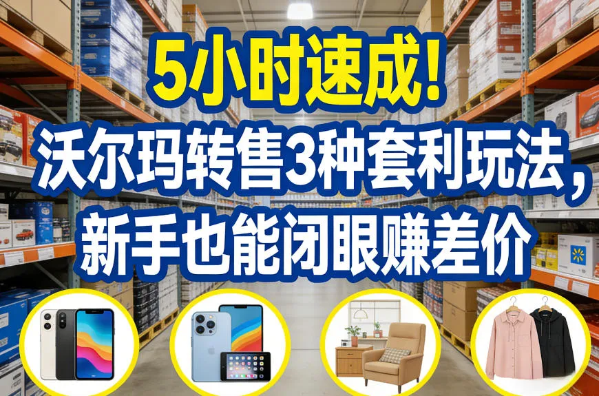 5小时速成！沃尔玛转售3种套利玩法，新手也能闭眼賺差价_就是爱分享