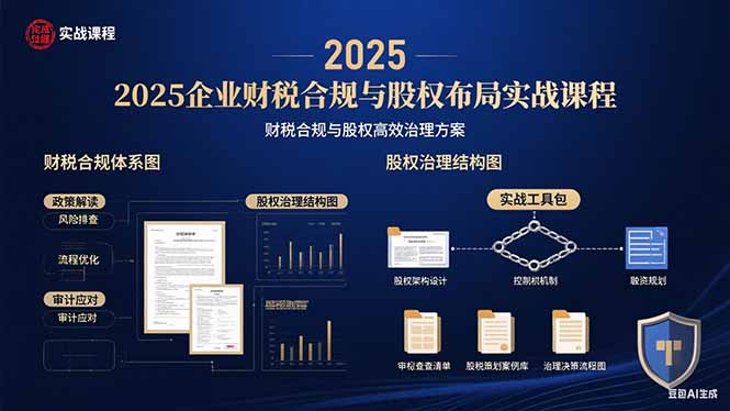 2025企业财税合规与股权布局的实战课程:财税合规与股权高效治理方案_就是爱分享