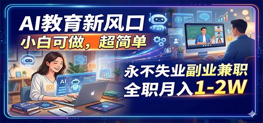 AI教育新风口，小白可做，超简单，永不失业副业兼职 全职月入1-2W_就是爱分享
