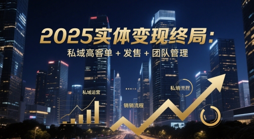2025实体变现终局：私域高客单+发售+团队管理_就是爱分享