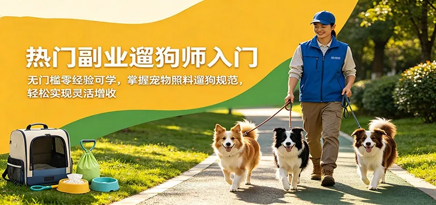 热门副业遛狗师入门，无门槛零经验可学，掌握宠物照料遛狗规范，轻松实现灵活增收_就是爱分享
