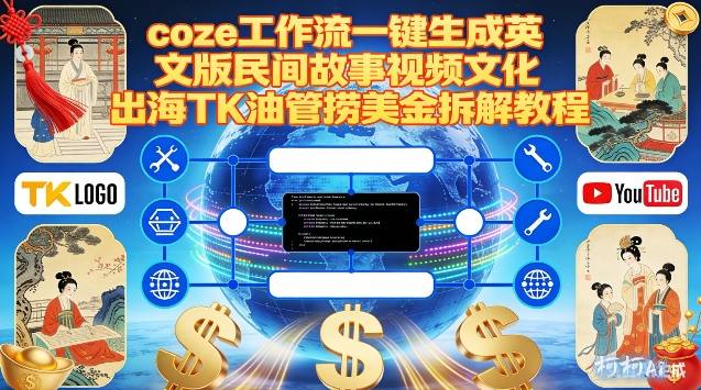 Coze扣子工作流一键生成英文版民间故事视频,文化出海TK油管捞美金拆解教程_就是爱分享
