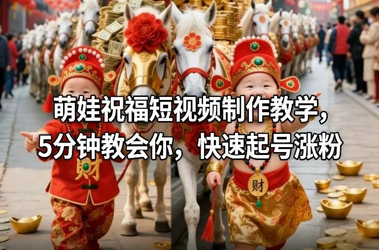 萌娃祝福短视频制作教学，5分钟教会你，快速起号涨粉_就是爱分享