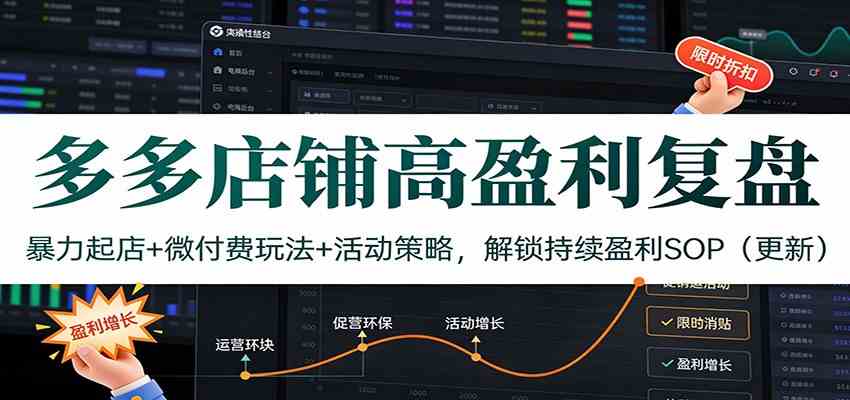 多多店铺高盈利复盘：暴力起店+微付费玩法+活动策略，解锁持续盈利SOP（更新）_就是爱分享
