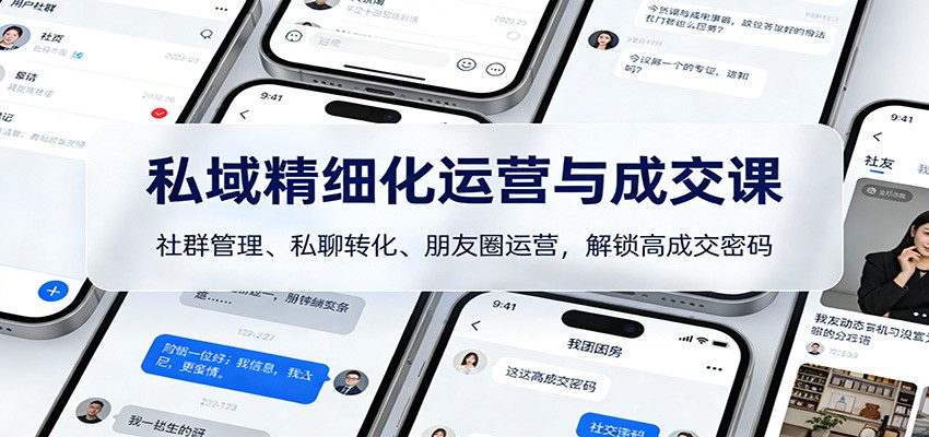 私域精细化运营与成交课：社群管理、私聊转化、朋友圈运营，解锁高成交密码_就是爱分享