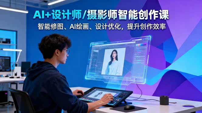 AI+设计师/摄影师智能创作课：智能修图、AI绘画、设计优化，提升创作效率_就是爱分享