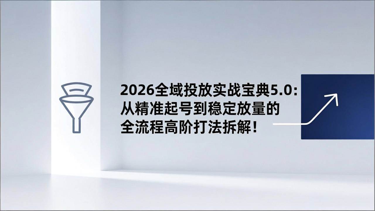（17156期）2026全域投放实战宝典5.0：从精准起号到稳定放量的全流程高阶打法拆解！_就是爱分享