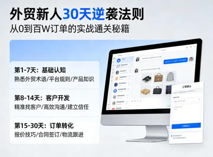 外贸新人30天逆袭法则，教你从0到百W订单的实战通关秘籍_就是爱分享