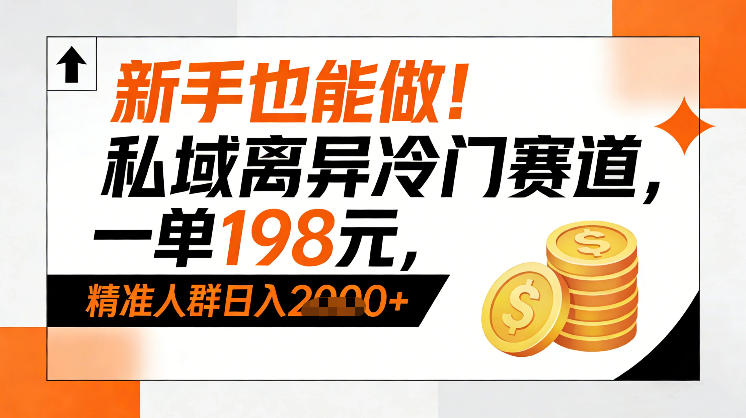 新手也能做！私域离异冷门赛道，一单198，精准人群日入1k+_就是爱分享