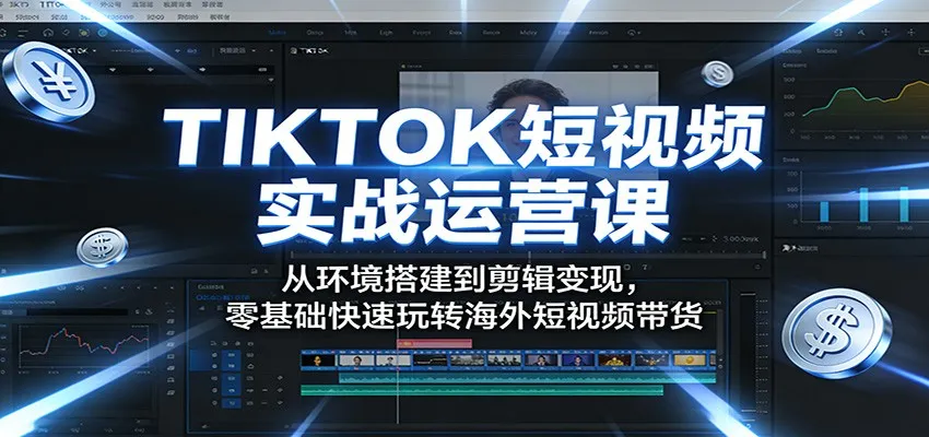 TIKTOK短视频实战运营课:从环境搭建到剪辑变现,零基础快速玩转海外短视频带货_就是爱分享