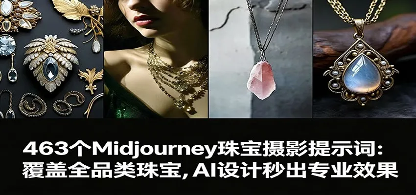 463个Midjourney珠宝摄影提示词：覆盖全品类珠宝，AI设计秒出专业效果_就是爱分享
