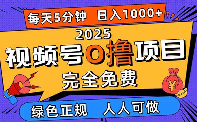 （16388期）2025视频号0撸项目，5分钟一个号，日入1000+，人人可做_就是爱分享
