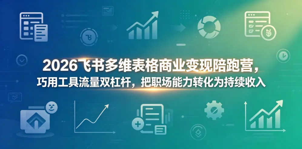2026飞书多维表格商业变现陪跑营，巧用工具流量双杠杆，把职场能力转化为持续收入_一起云网创