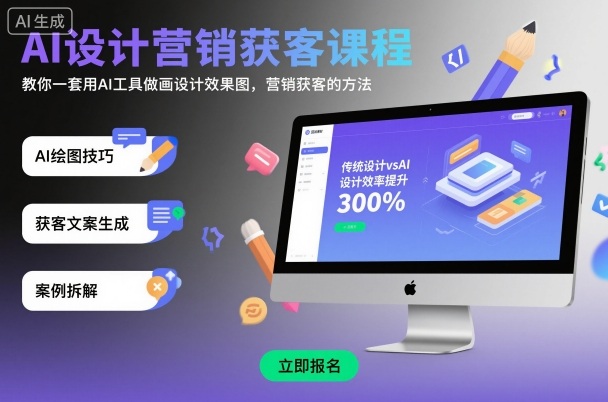 AI设计营销获客课程，教你一套用AI工具做画设计效果图，营销获客的方法_就是爱分享