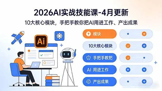 （17941期）2026AI实战技能课-4月更新：10大核心模块，手把手教你把AI用进工作、产出成果_就是爱分享