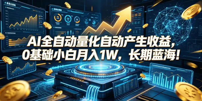 AI全自动量化自动产生收益,0基础小白月入1W,长期蓝海!【揭秘】_一起云网创