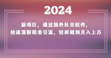 2024新项目，通过国外社交软件，快速涨粉精准引流，轻松做到月入上万【揭秘】_就是爱分享