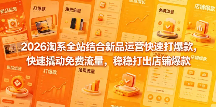 2026淘系全站结合新品运营快速打爆款，快速撬动免费流量，稳稳打出店铺爆款（更新5月12日）_一起云网创