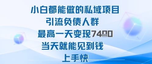 2025年小白都能做的私域项目引流负债人群最高一天变现1k+高变现难度低当天就能见到钱上手快_就是爱分享