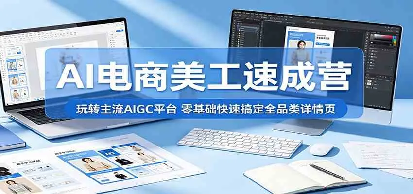 AI电商美工速成营:玩转主流AIGC平台,零基础快速搞定全品类详情页_一起云网创