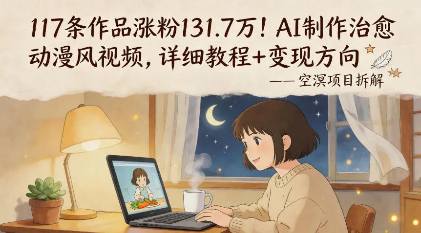 117条作品涨粉131.7W！AI制作治愈动漫风视频，详细教程+变现方向_就是爱分享