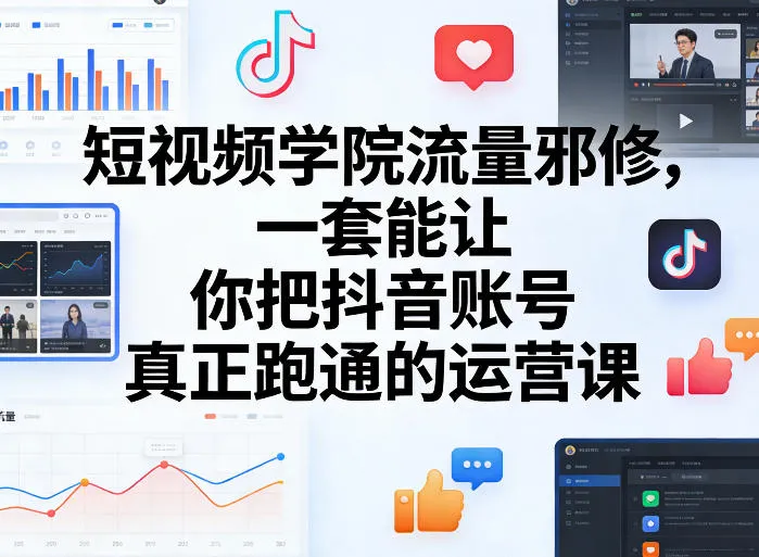 短视频学院流量邪修，一套能让你把抖音账号真正跑通的运营课_就是爱分享