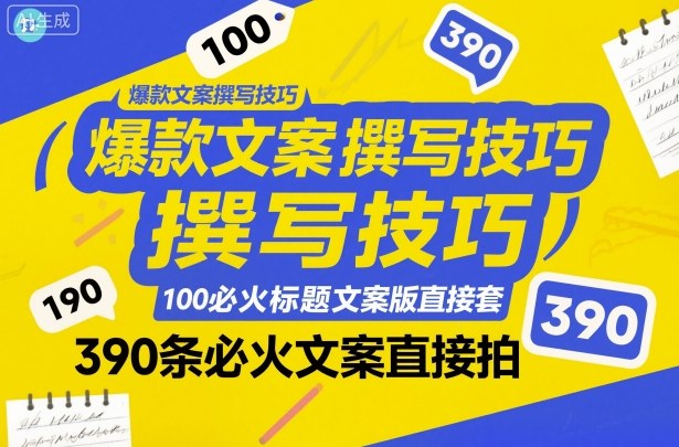 爆款文案撰写技巧，100个必火标题文案模版直接套，390条必火文案直接拍_就是爱分享