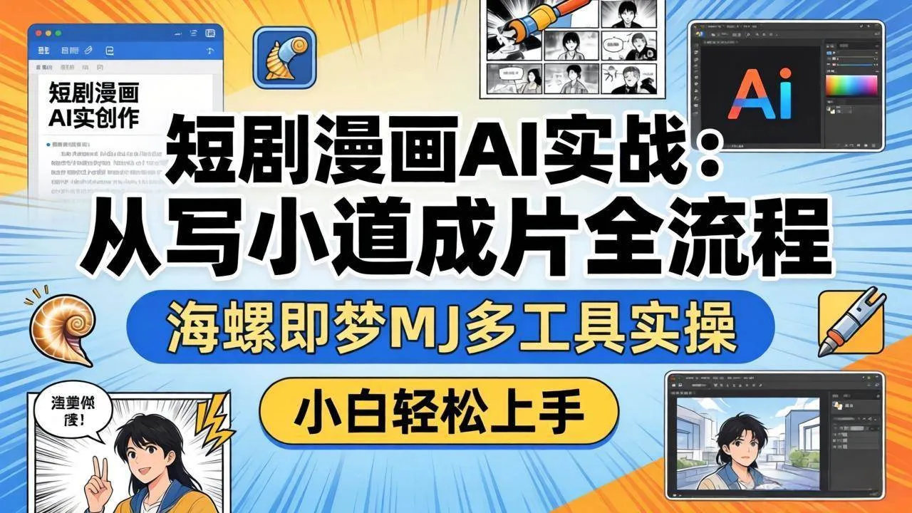 （17945期）短剧漫画AI实战：从写小说到成片全流程，海螺即梦MJ多工具实操，小白轻松上手_就是爱分享