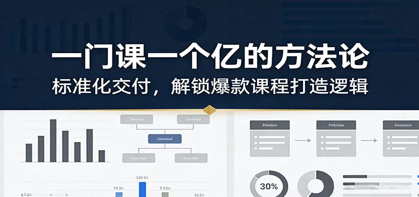 一门课一个亿的方法论：标准化交付，解锁爆款课程打造逻辑_就是爱分享