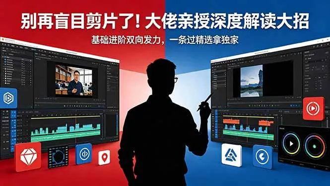 （18384期）别再盲目剪片了！大佬亲授深度解读大招，基础进阶双向发力，一条过精选拿独家_就是爱分享