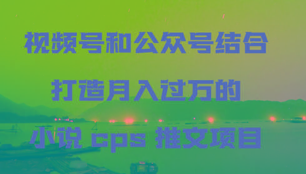 视频号和公众号结合打造月入过万的小说cps推文项目，包括市面上面的各种思路详解_就是爱分享
