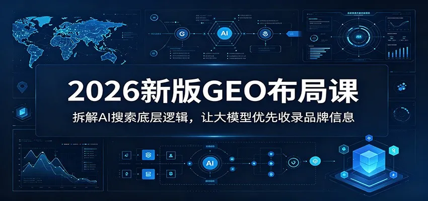 2026新版GEO布局课:拆解AI搜索底层逻辑,让大模型优先收录品牌信息_一起云网创