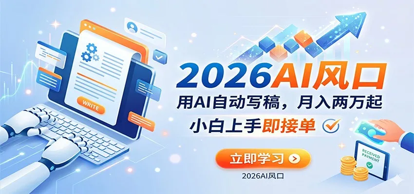AI赚钱的新风口，用AI自动写稿，月入两万起，小白上手即接单_就是爱分享