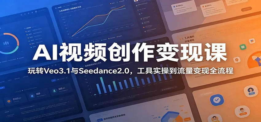 AI视频创作变现课:玩转Veo3.1与Seedance2.0,工具实操到流量变现全流程_一起云网创