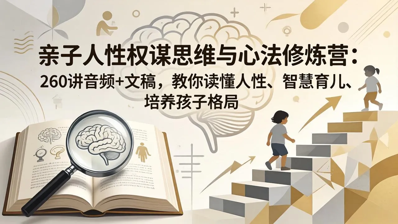 亲子人性权谋思维与心法修炼营：260讲音频+文稿，教你读懂人性、智慧育儿、培养孩子格局_就是爱分享