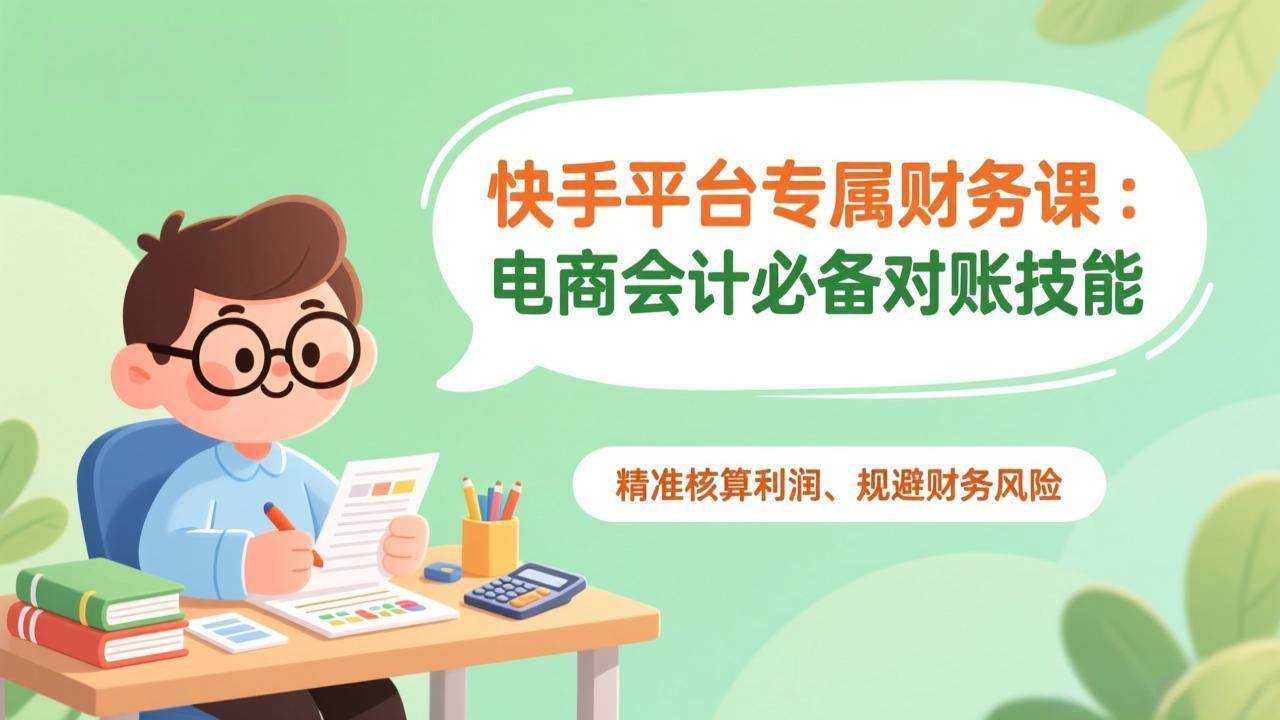 (17167期)快手平台专属财务课:电商会计必备对账技能,精准核算利润、规避财务风险_就是爱分享