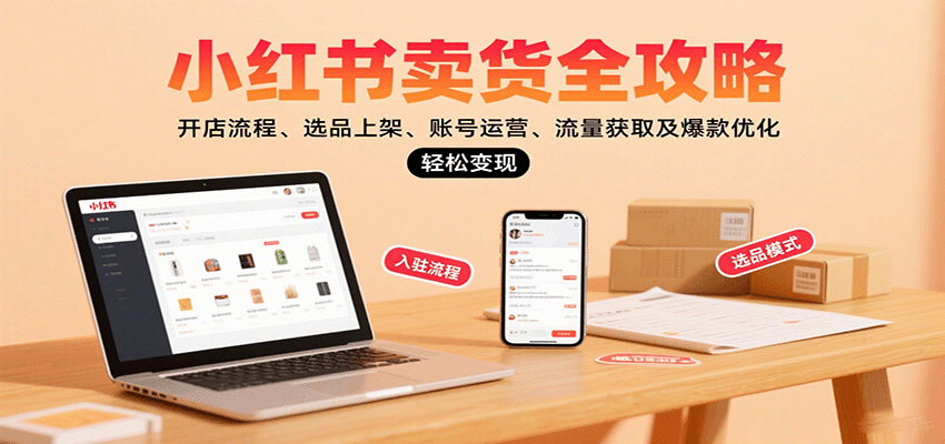 小红书卖货全攻略：开店流程、选品上架、账号运营、流量获取及爆款优化，轻松变现_就是爱分享