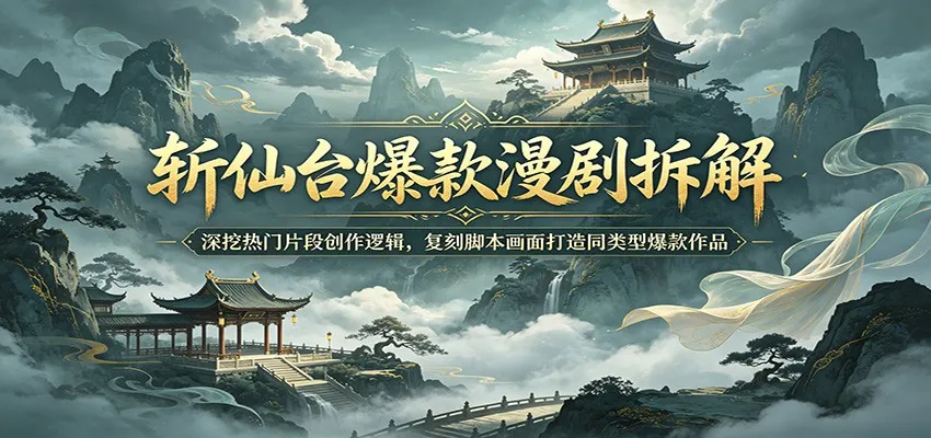 斩仙台爆款漫剧拆解:深挖热门片段创作逻辑,复刻脚本画面打造同类型爆款作品_一起云网创