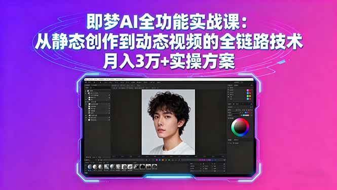 （16053期）即梦AI全功能实战课：从静态创作到动态视频的全链路技术 月入3万+实操方案_就是爱分享